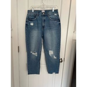 Light Colored Cropped Distressed Jean - Size 31 (Twelve by Ontwelfth)